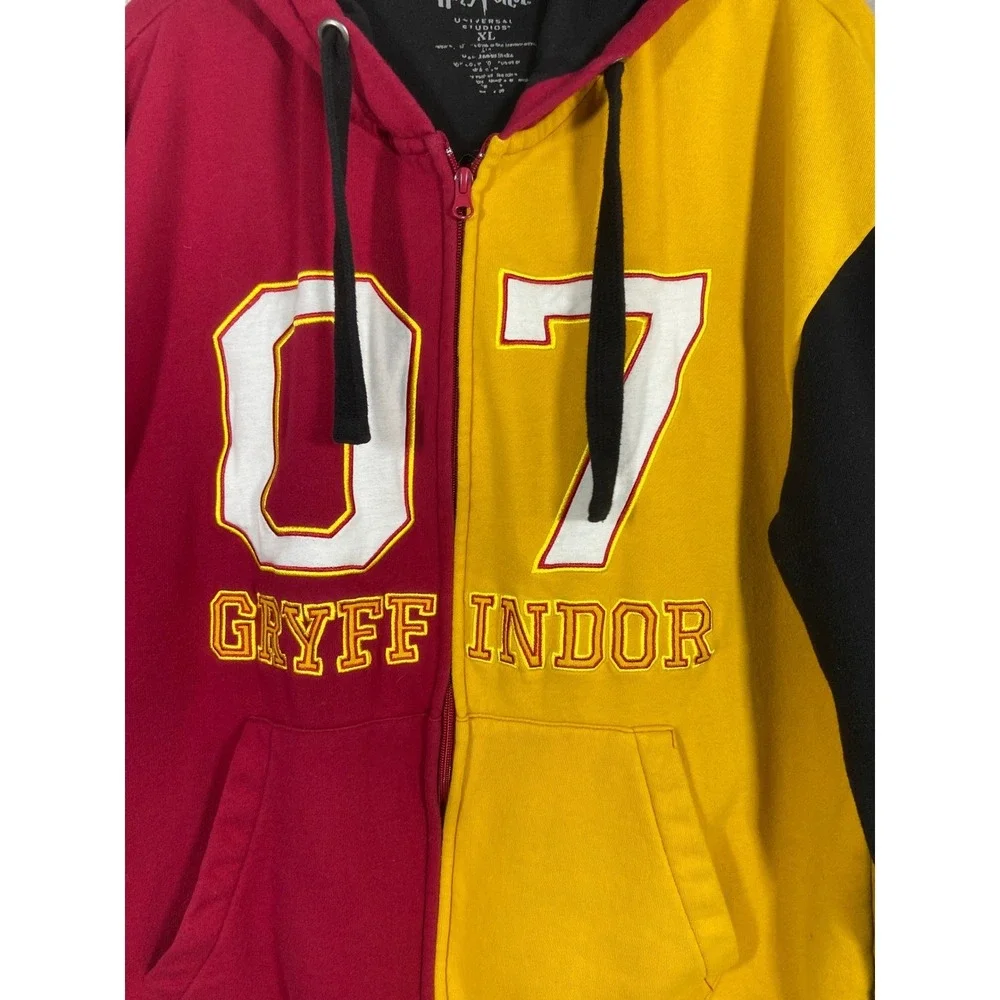 Harry Potter Gryffindor Wizarding World Hoodie Full Zip Red Yellow Black XL Y2K - Picture 4 of 11
